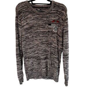 AMERICAN Rag Men's Cotton Sweater Embroidered Graphic Designs sz(M) 100% Cotton